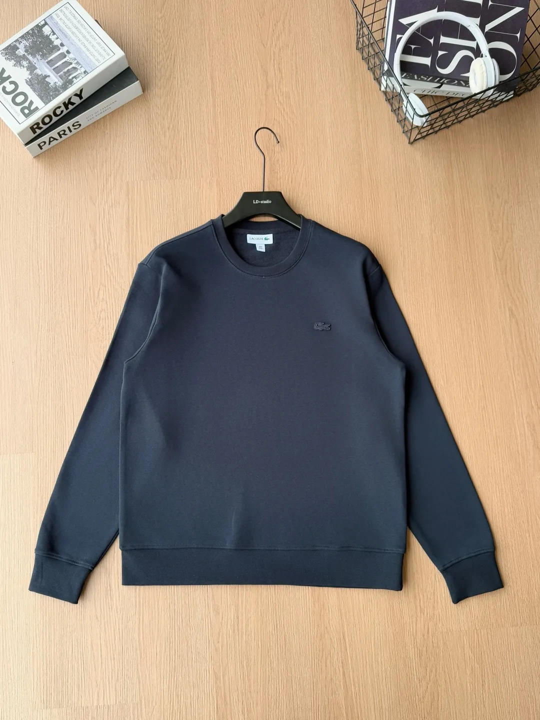 P 115LACOSTE. 2026 Autumn New Product Counter Same Style Embroidery Craft Cotton Round Neck Sweatshirt 360g Pure Cotton Terry M.L.XL 2XL LA-369